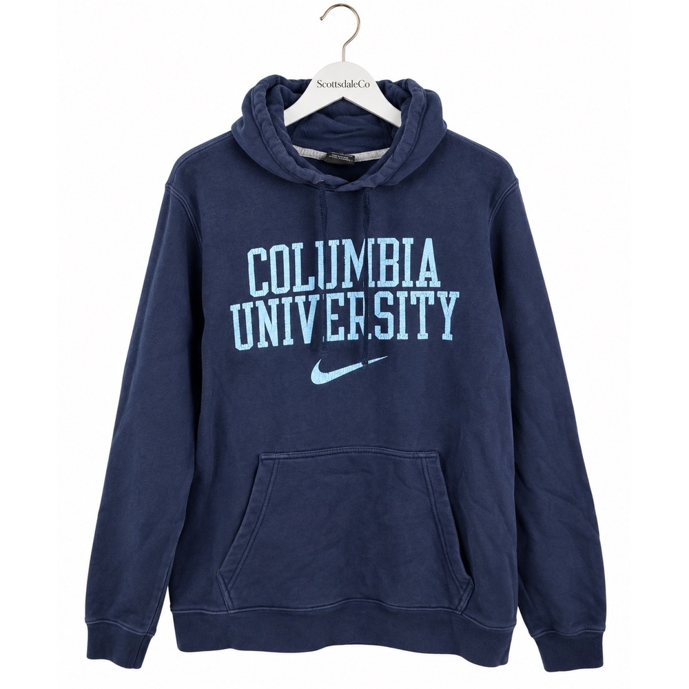 Nike Columbia University Hoodie Mens M Navy Cotton Blend Distressed Collegiate